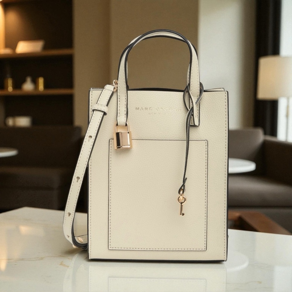 Marc Jacobs Mini Elegant leather Tote/Crossbody in Marshmallow NWT